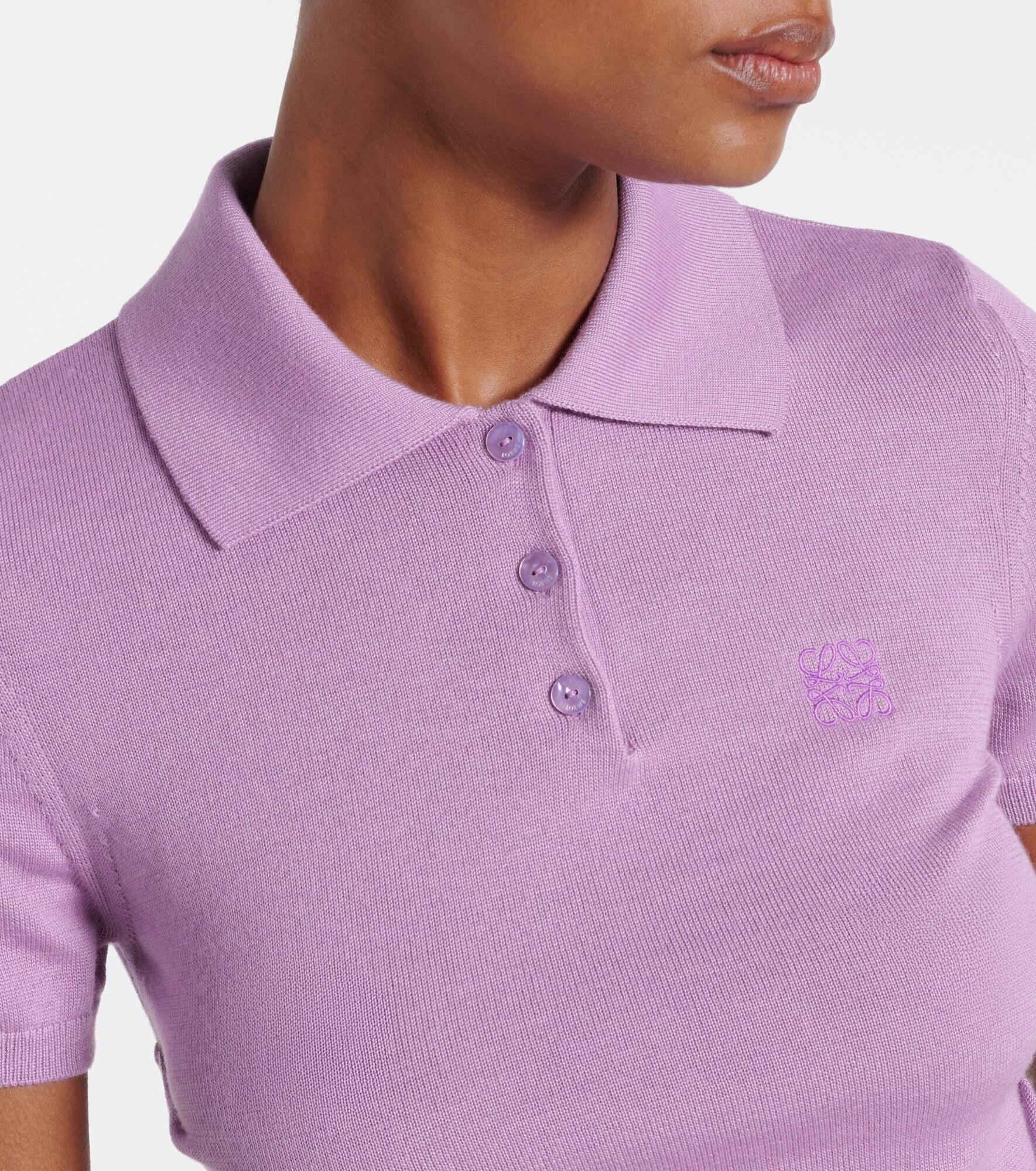 Anagram cashmere and silk polo sweater - 4