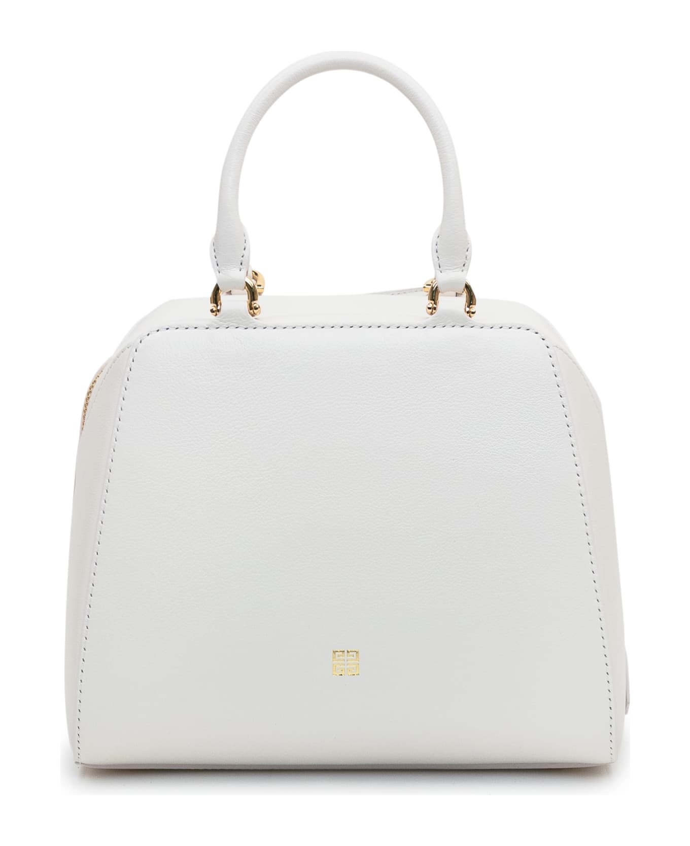 Ivory Leather Mini Antigona Cube Handbag - 4