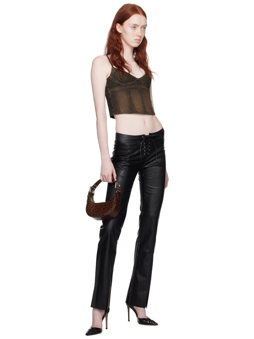 Brown Kiko Denim Tank Top - 4