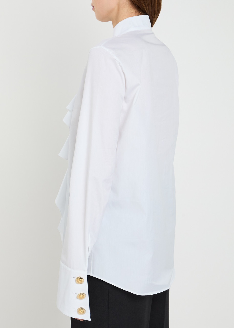 Balmain Ruffled Cotton-poplin Blouse - 3