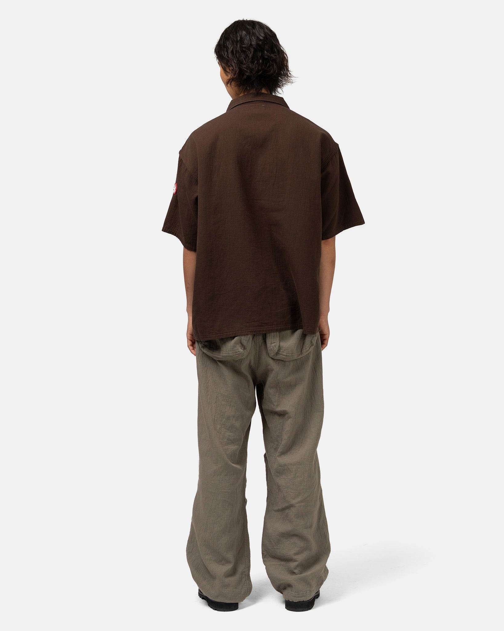 Soft Cw Short Sleeve Open Shirt Brown - 3