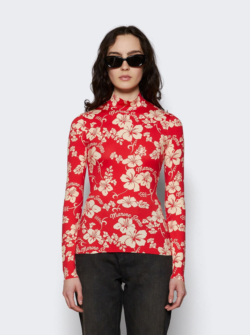 High Neck Top Red Floral - 3