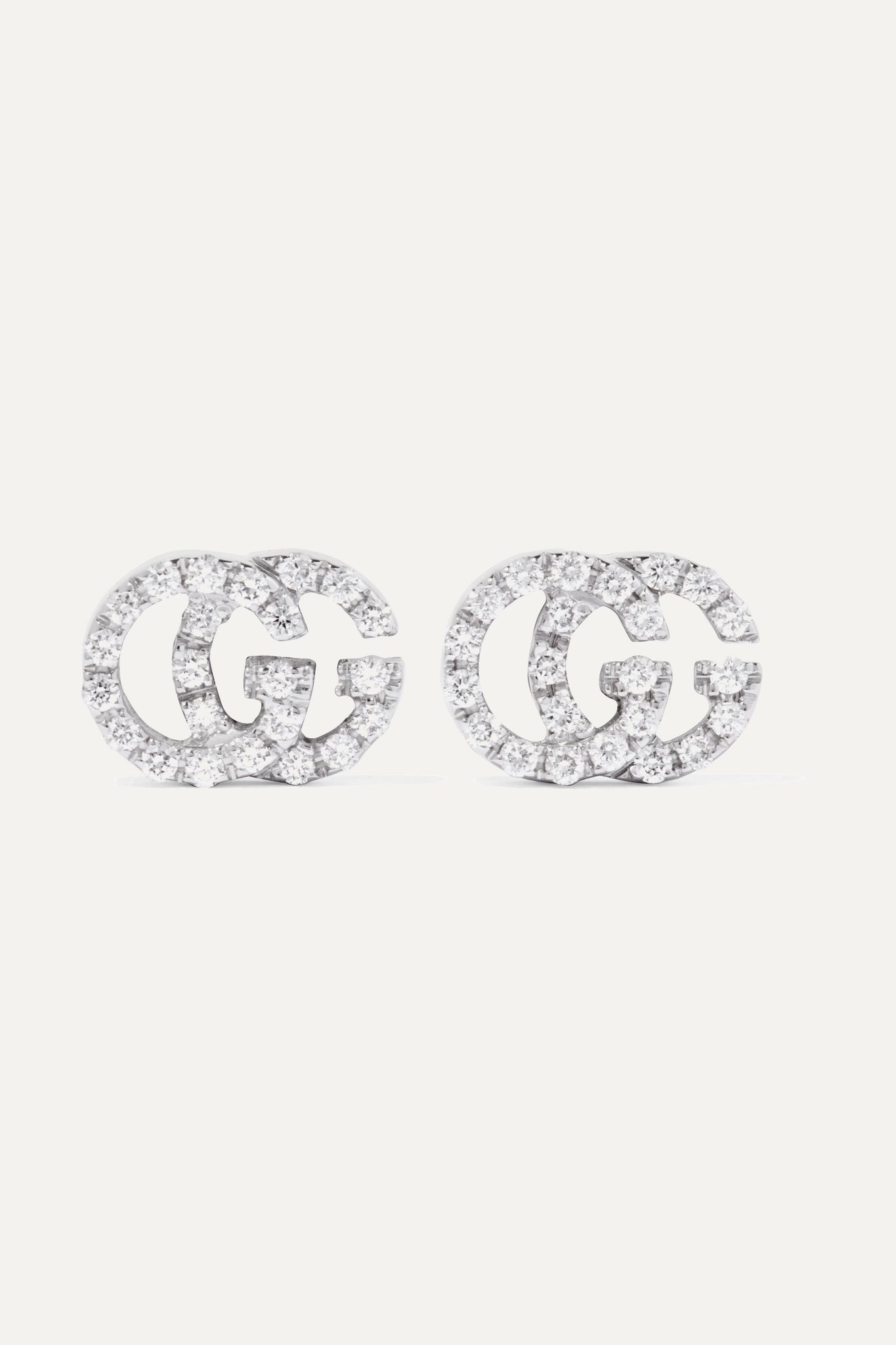 18-karat white gold diamond earrings - 1