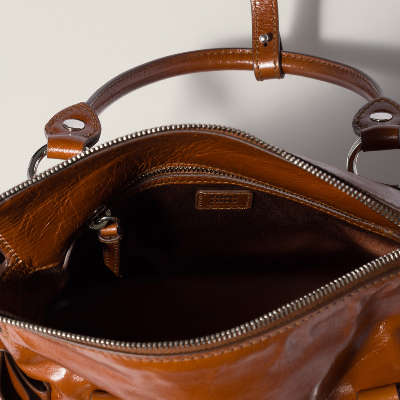 Shiny leather top-handle bag 4