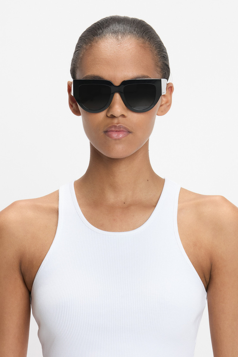 Victoria Beckham Soft Square Acetate Sunglasses In Black outlook