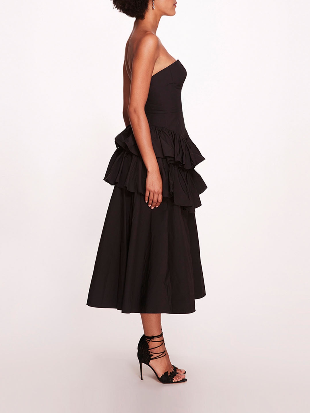 TAFFETA TIERED MIDI DRESS - 3