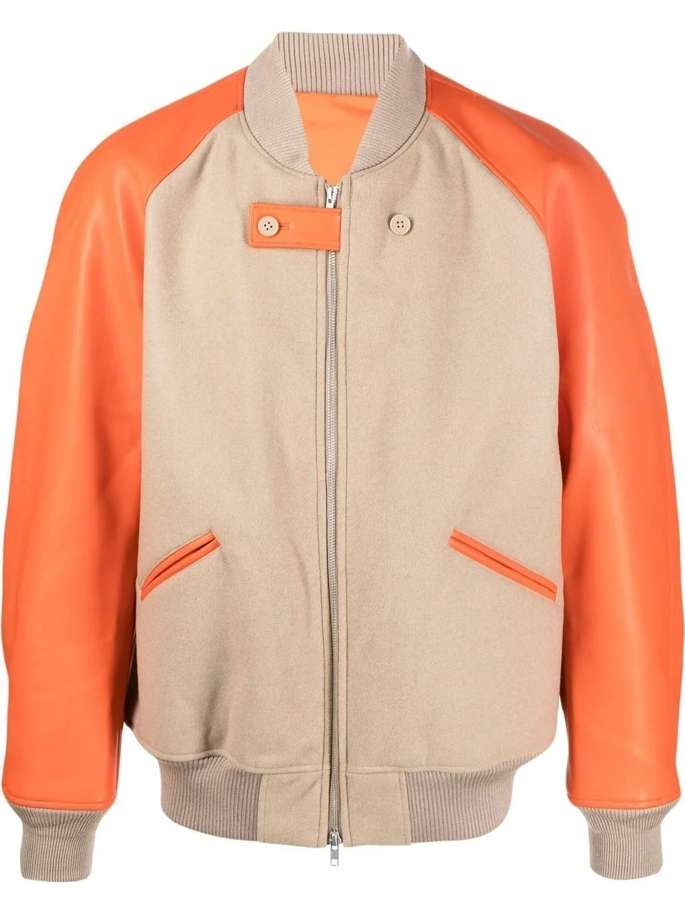 contrasting-panel bomber jacket - 1