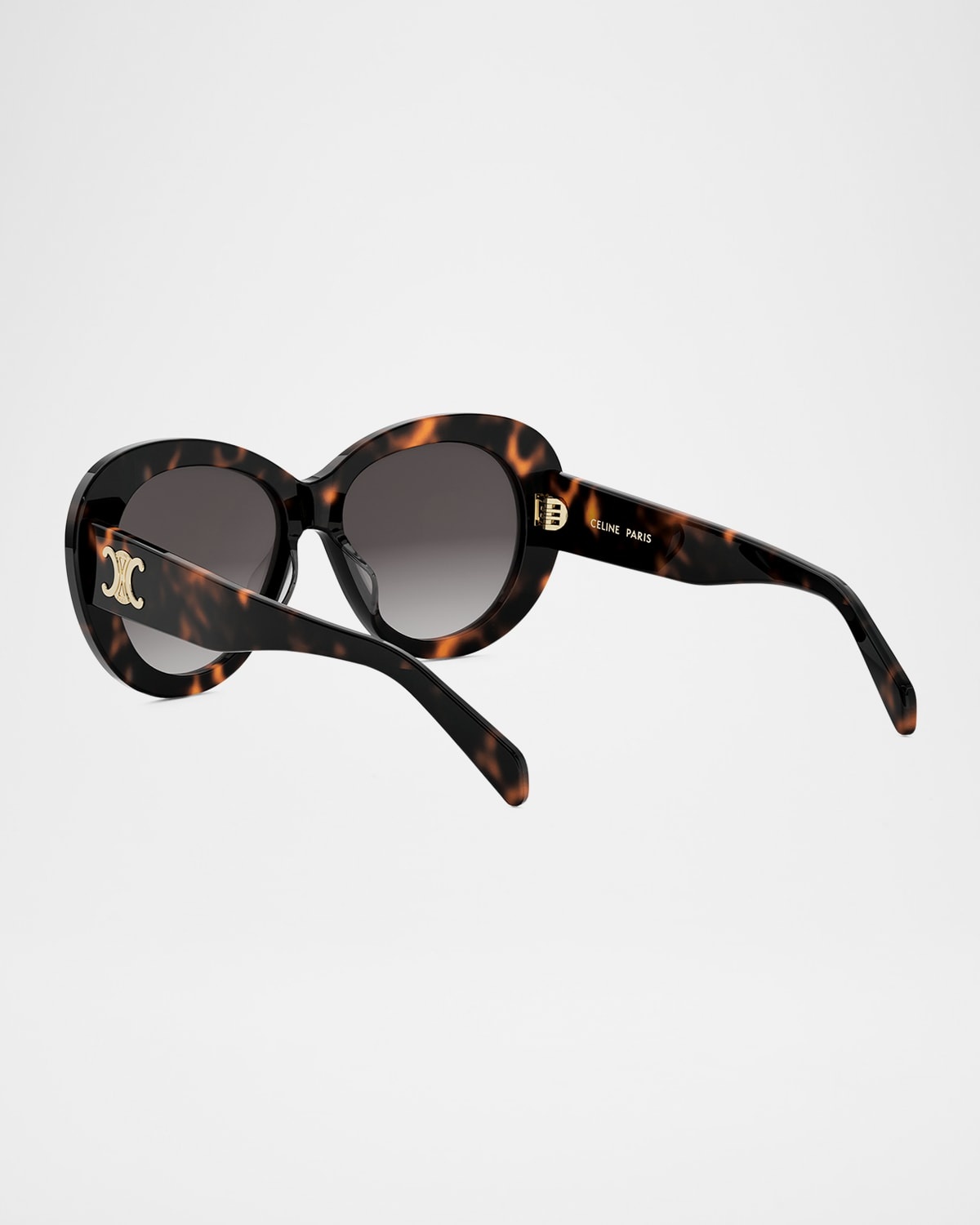 Triomphe Logo Oval Acetate Sunglasses - 2