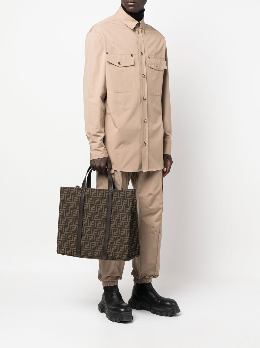 Fendi Men Borsa Shopper Ff-Jacquard - 2
