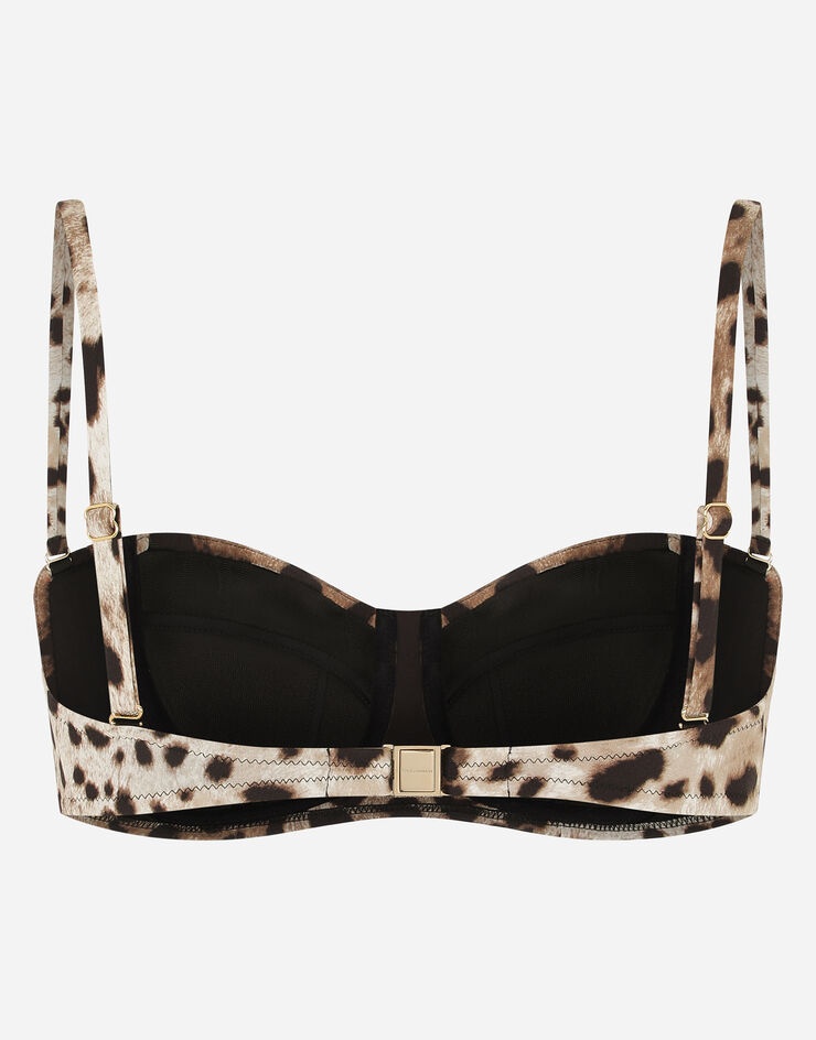 Leopard-print balconette bikini top - 2