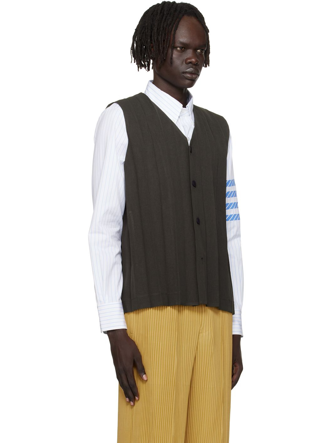 Brown Edge Ensemble Vest - 2