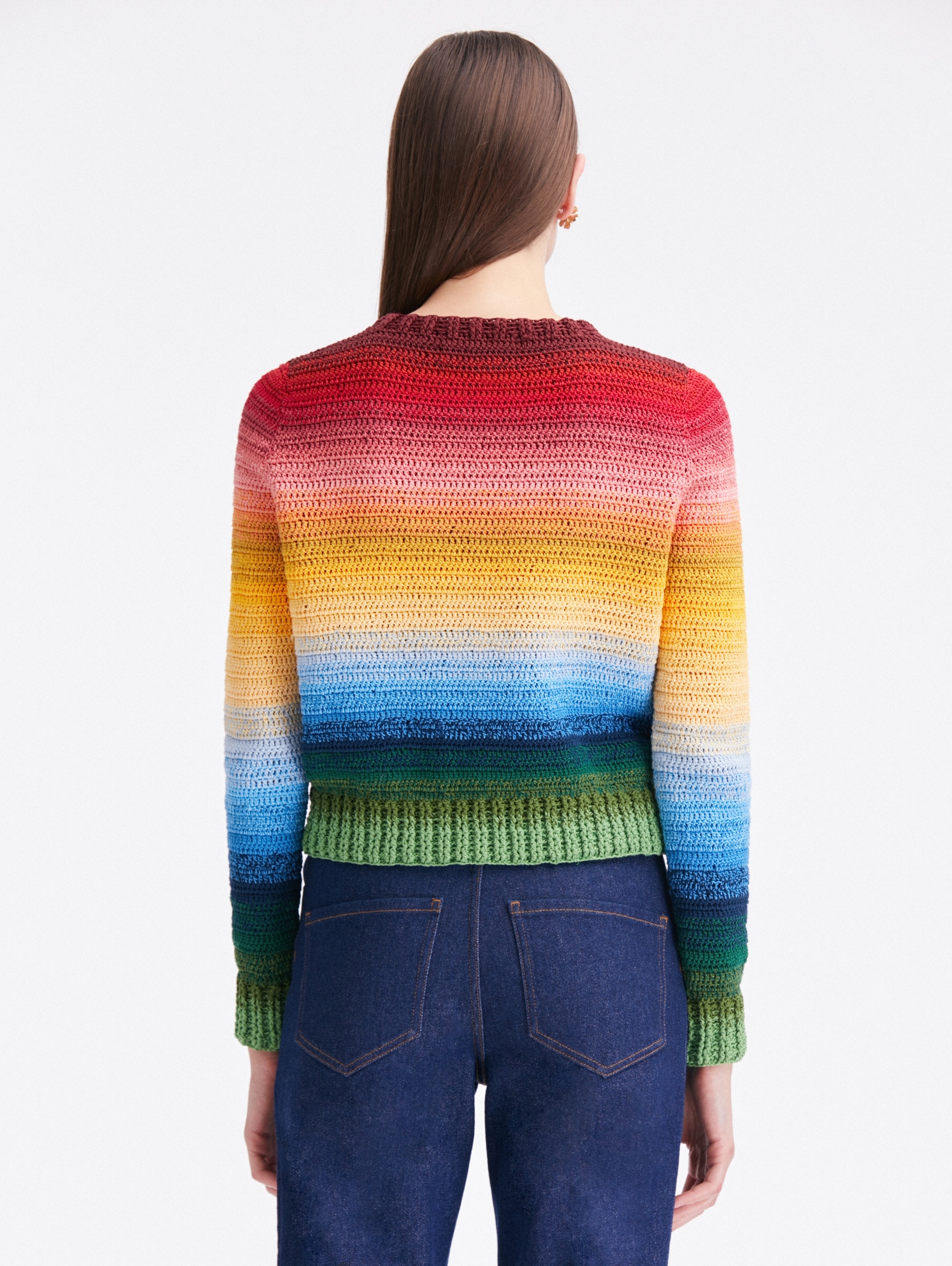 RAINBOW OMBRÉ CROCHET PULLOVER - 3