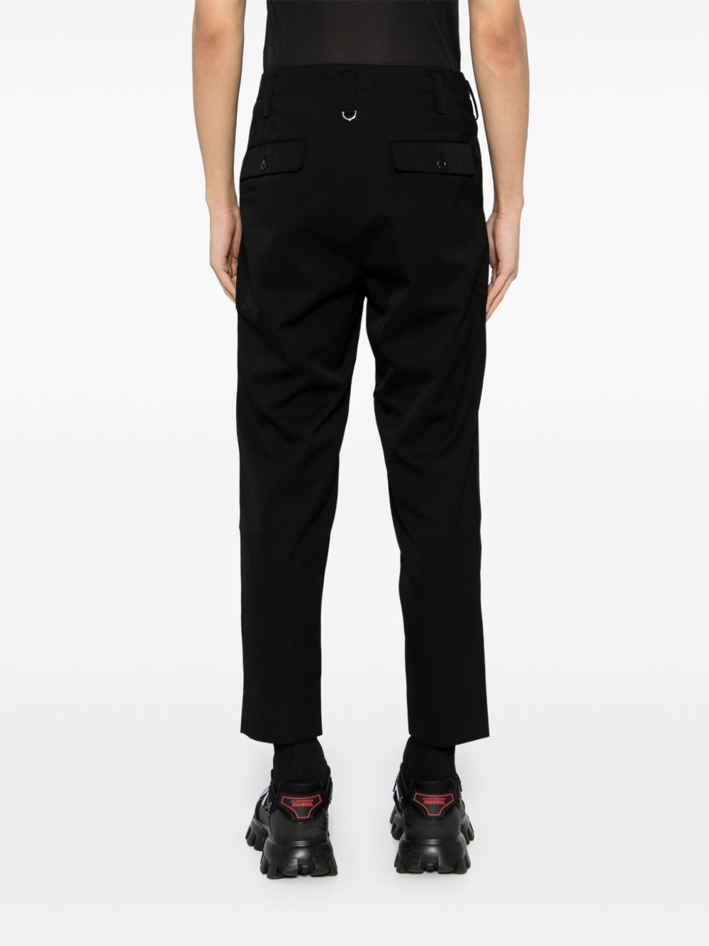 embroidered-logo tapered trousers - 4