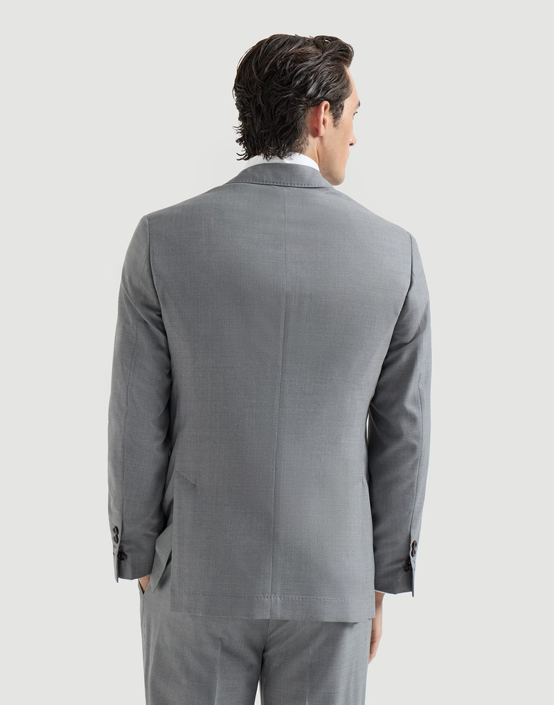 Virgin wool and silk lightweight hopsack one-and-a-half breasted blazer 3