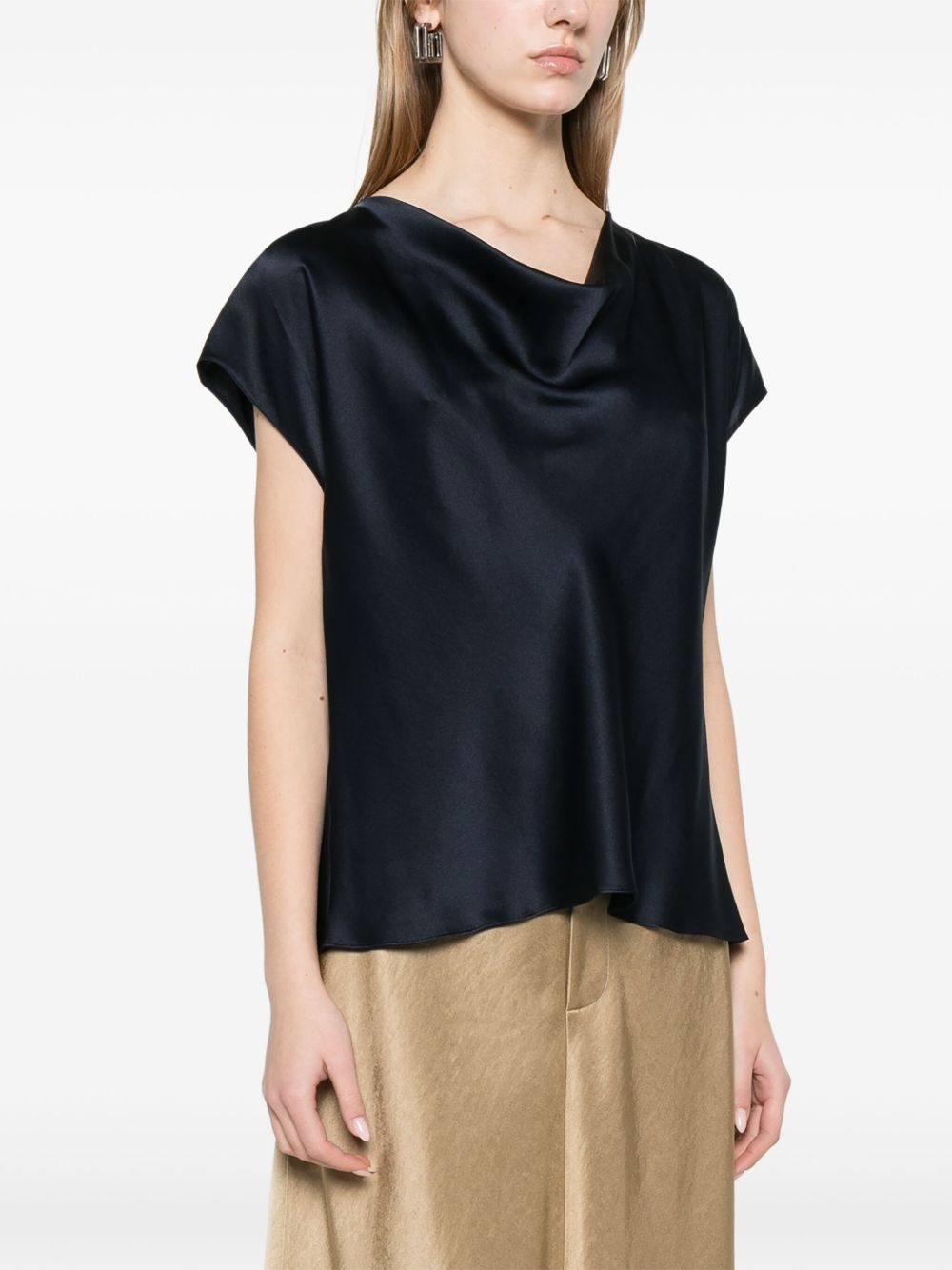 cowl-neck silk blouse - 3