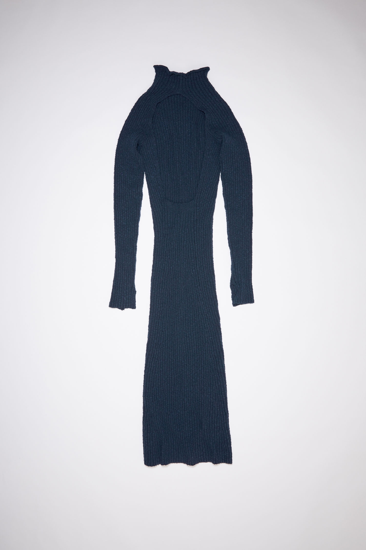 Ribbed cotton dress - Navy blue - 1