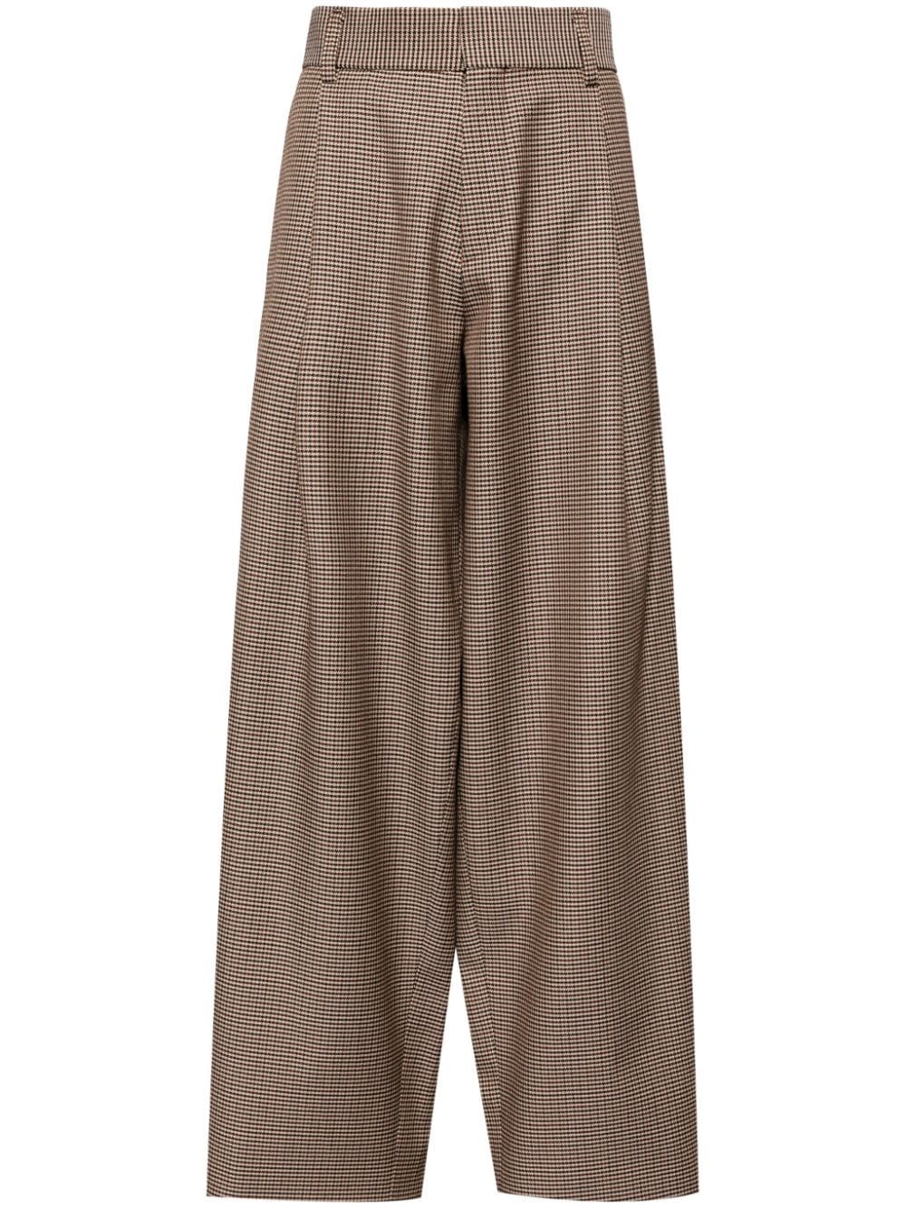 houndstooth wide leg trousers - 1
