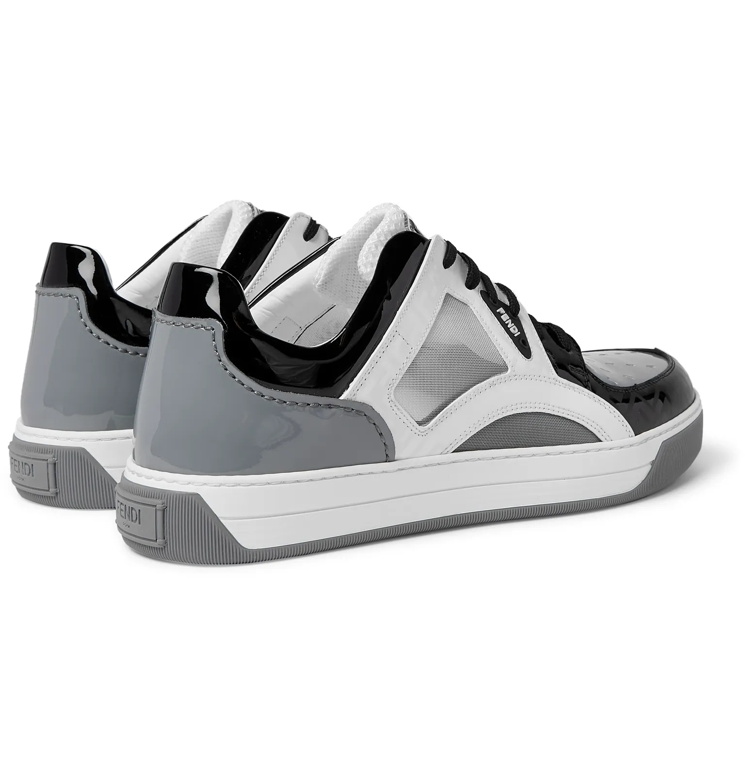 Patent-Leather and Mesh Sneakers - 6