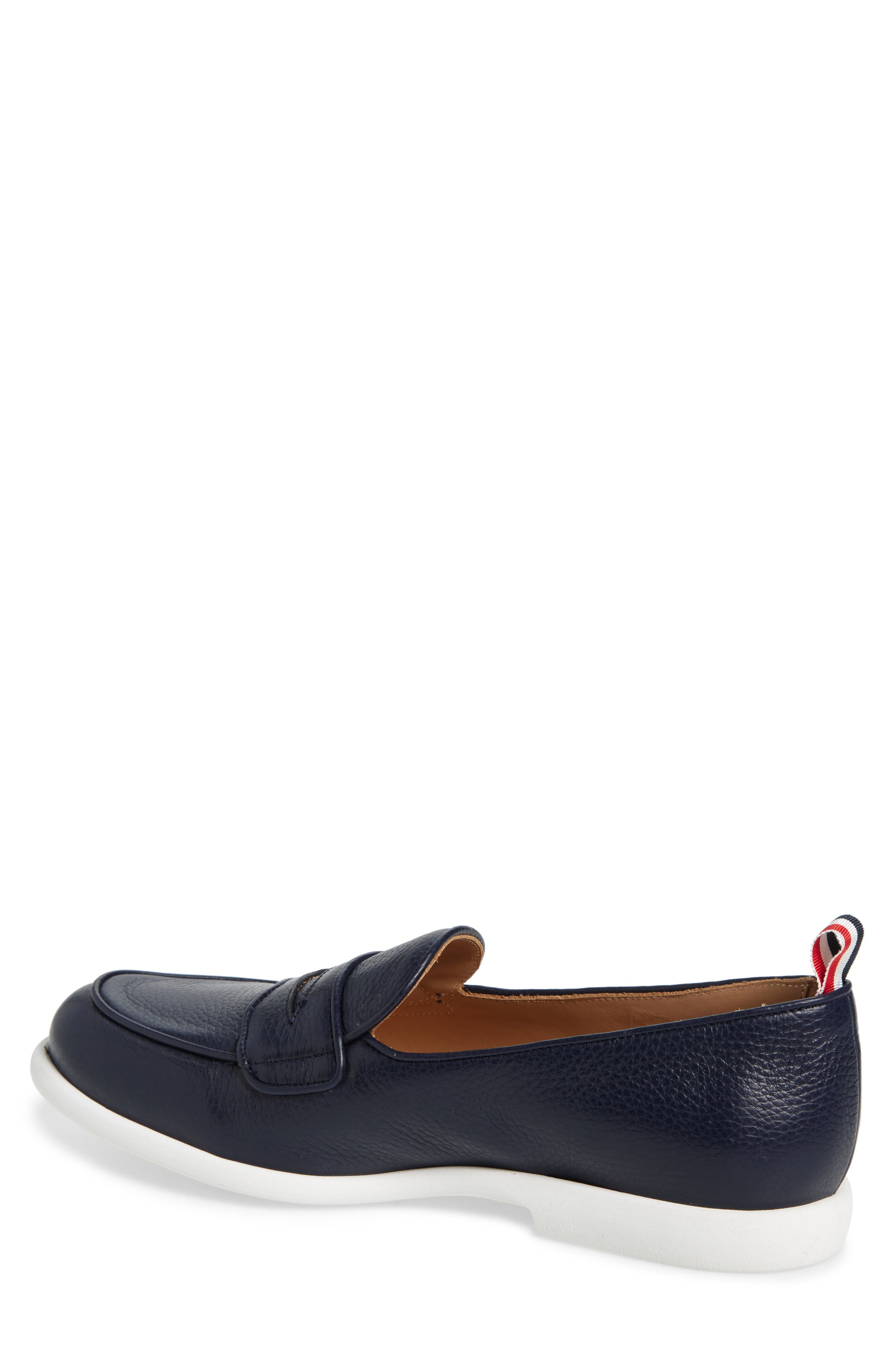 Thom Browne Varsity Square Toe Penny Loafer in Navy at Nordstrom - 2