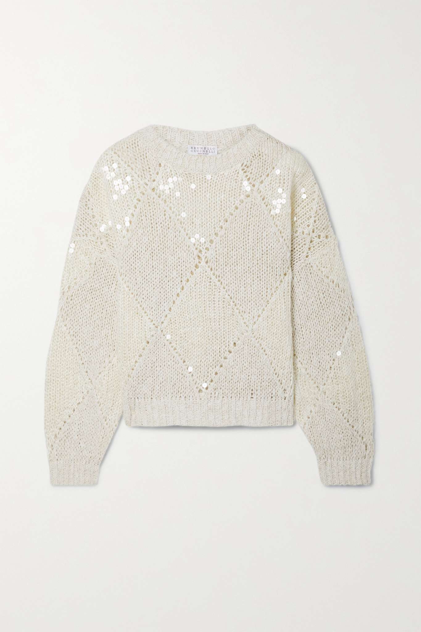 Sequin-embellished knitted sweater - 1