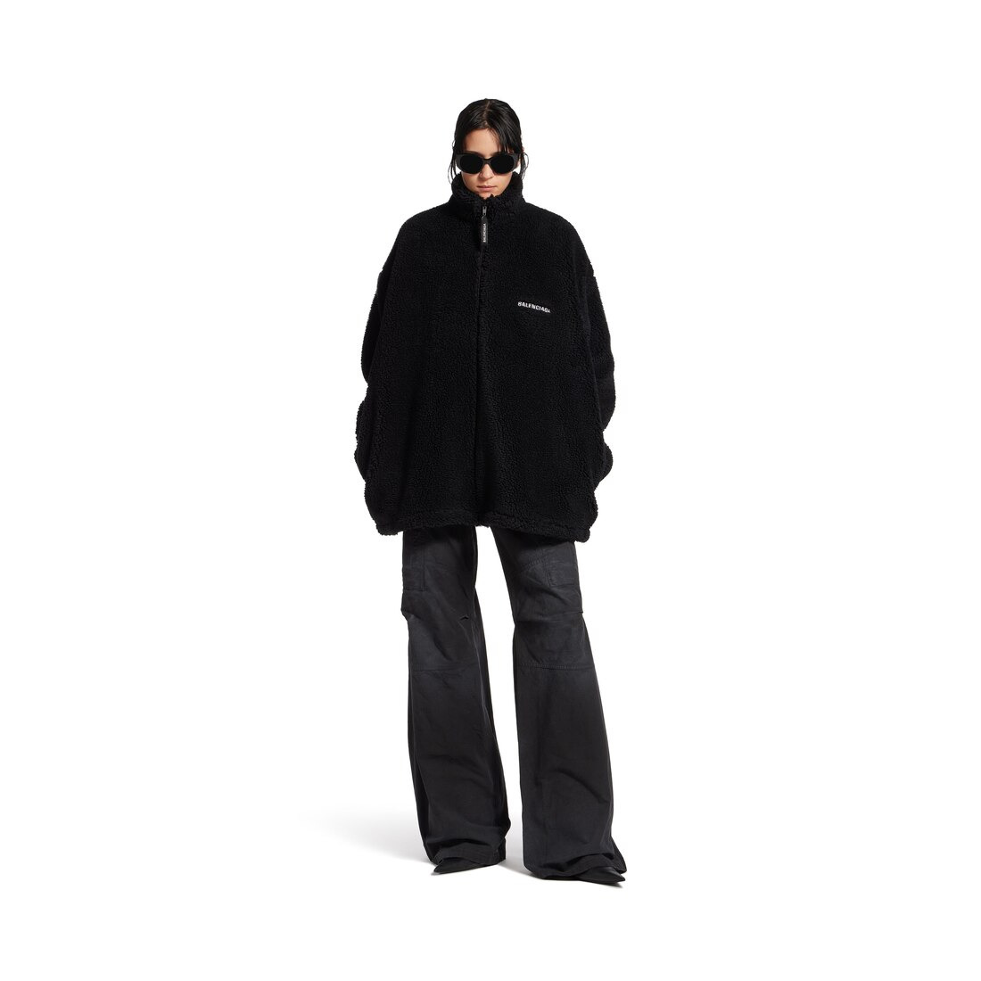 Women's Balenciaga Back Zip-up Jacket in Black - 2