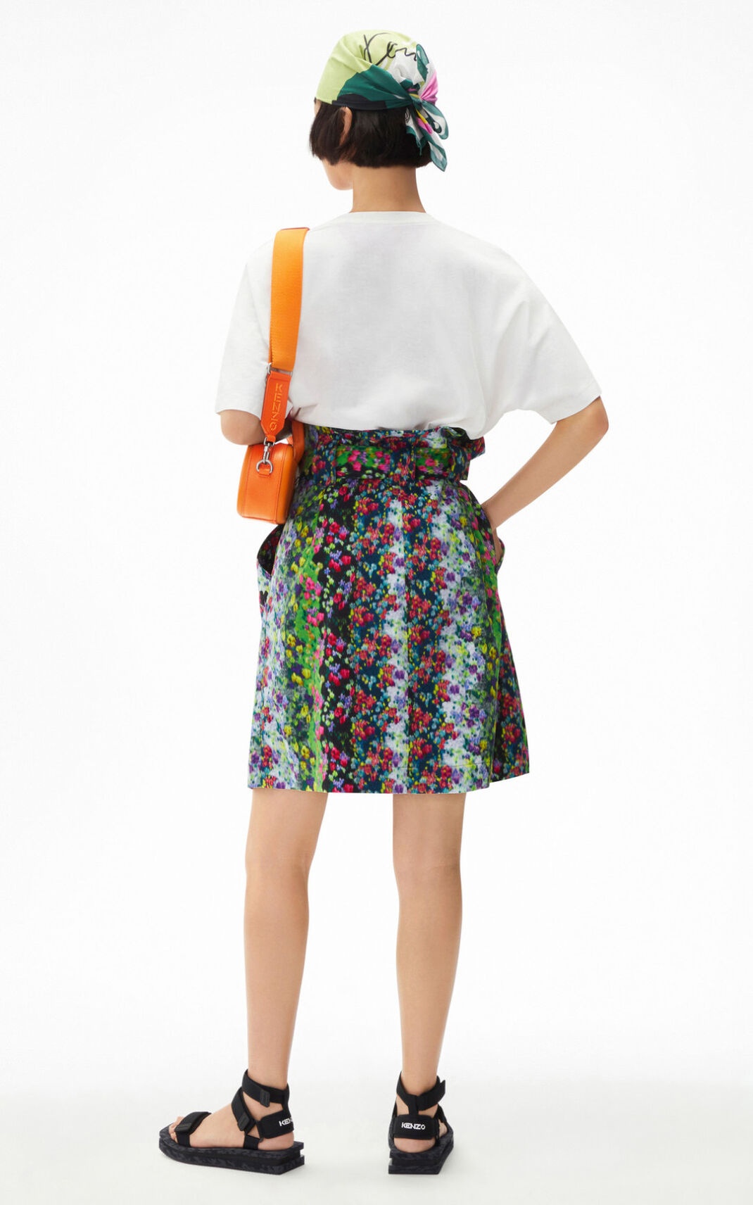 'Blurred Flowers' belted miniskirt - 3