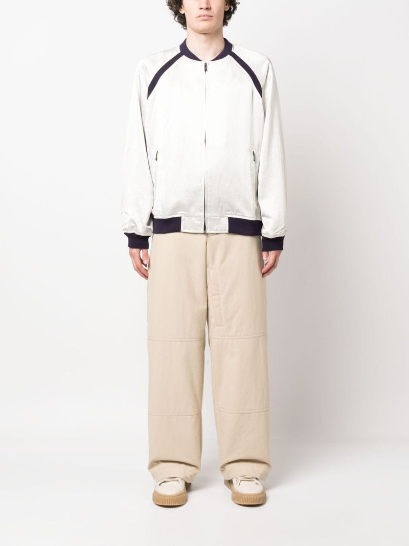 NEEDLES contrasting-panels zip-up jacket outlook