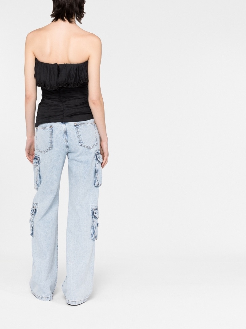 guipure-lace bandeau top - 7