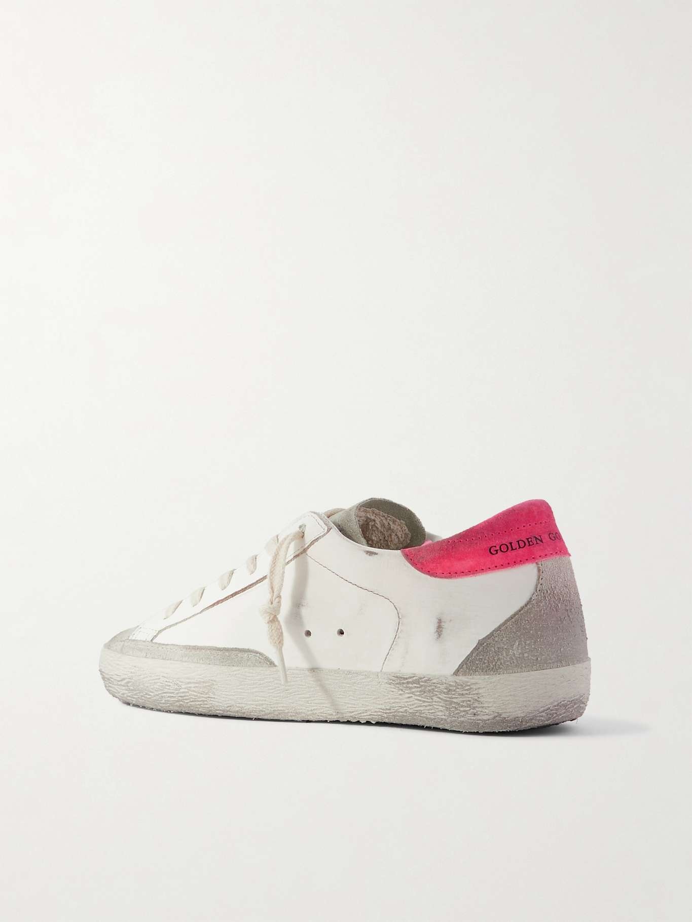 Super-Star distressed suede-trimmed leather sneakers - 3