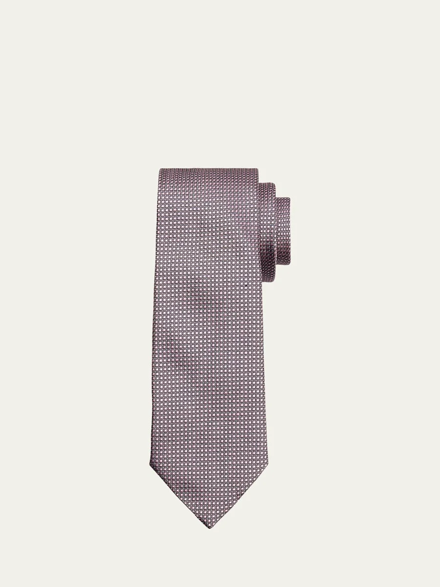 Men's Micro-Neat Silk Tie - 1