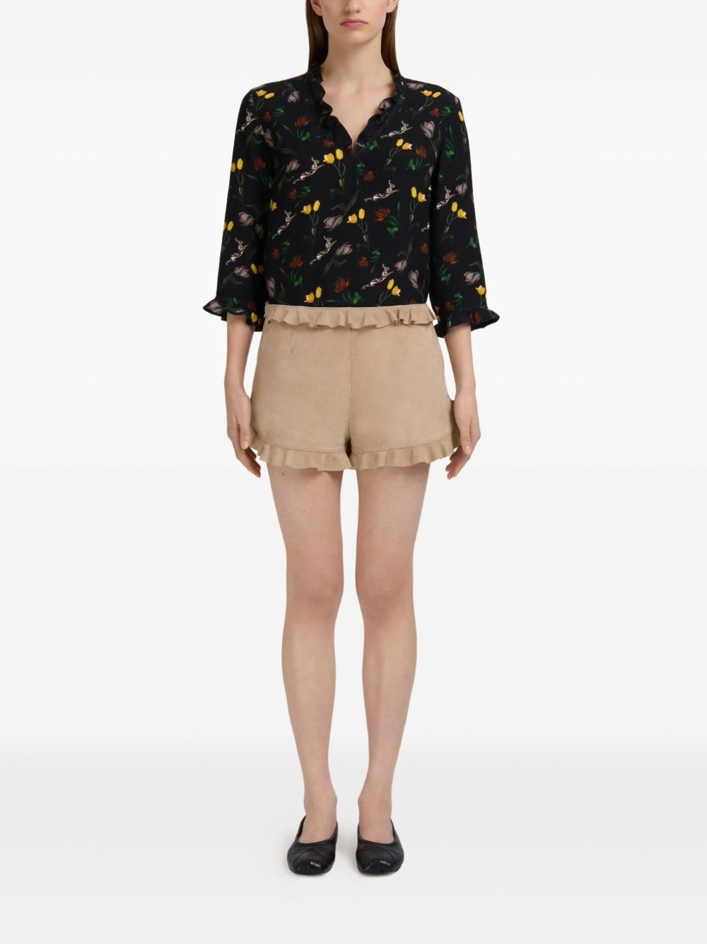 suede shorts - 2
