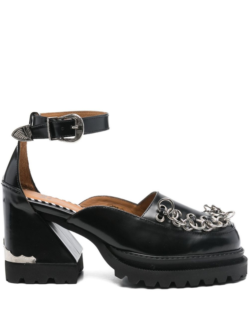 80mm chain-detail ankle-strap pumps 1