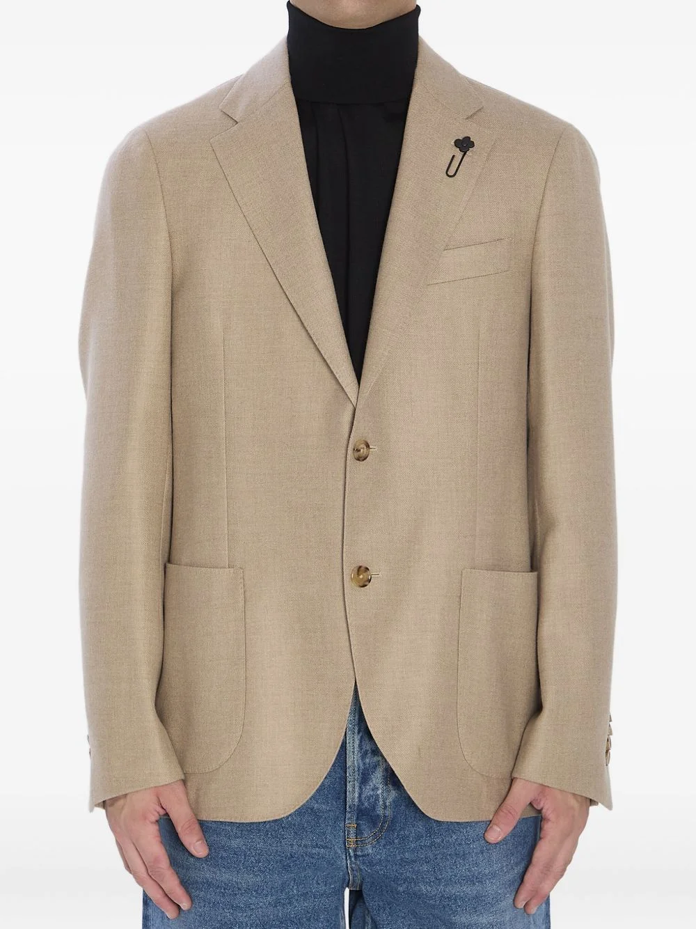 patch-pocket cashmere blazer - 1