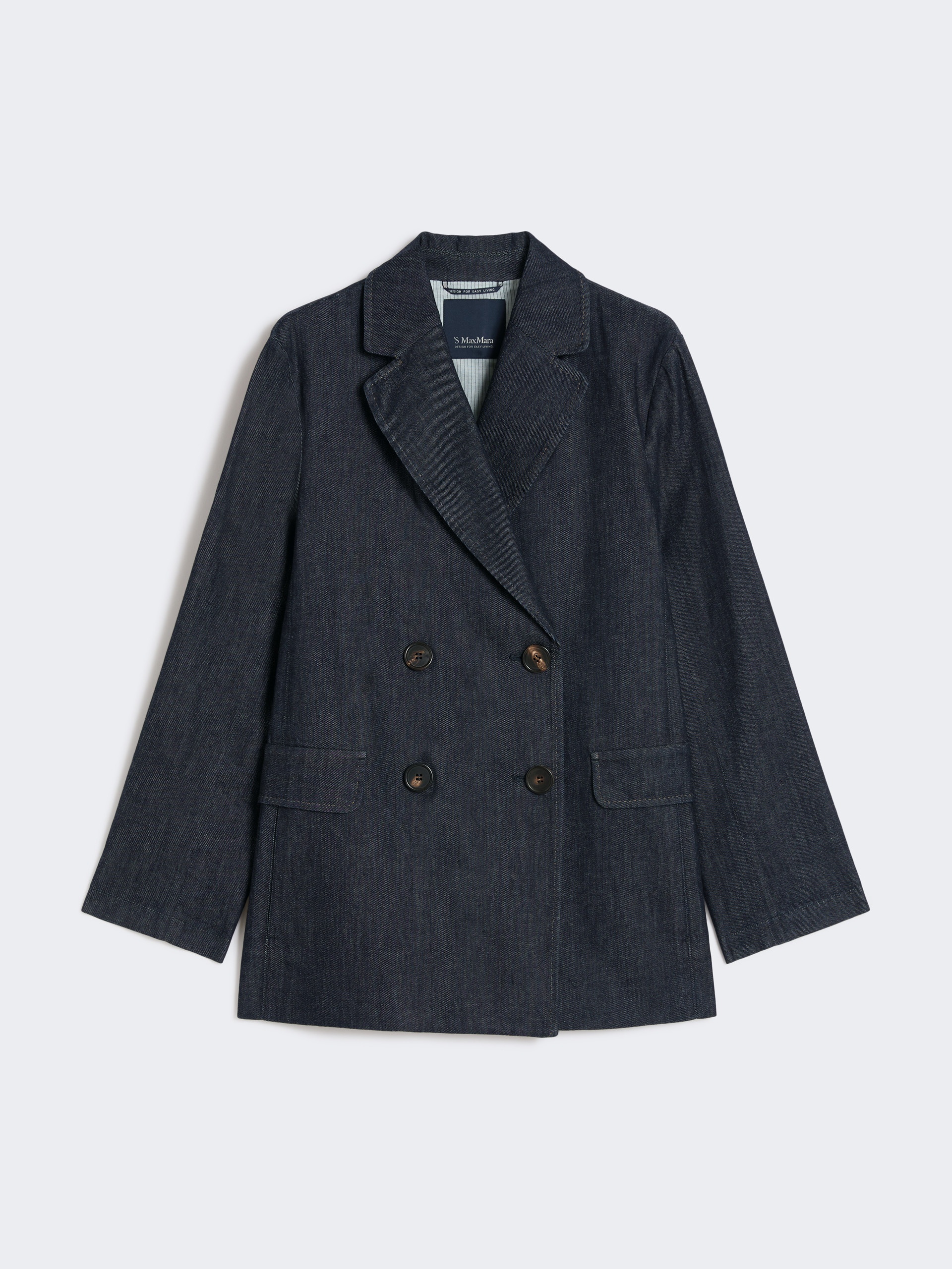 SARA Double-breasted denim blazer - 1