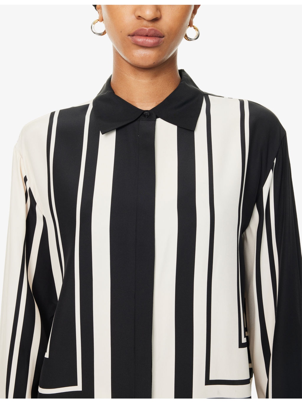 Pietra Geometric-Print Silk Shirt - 5
