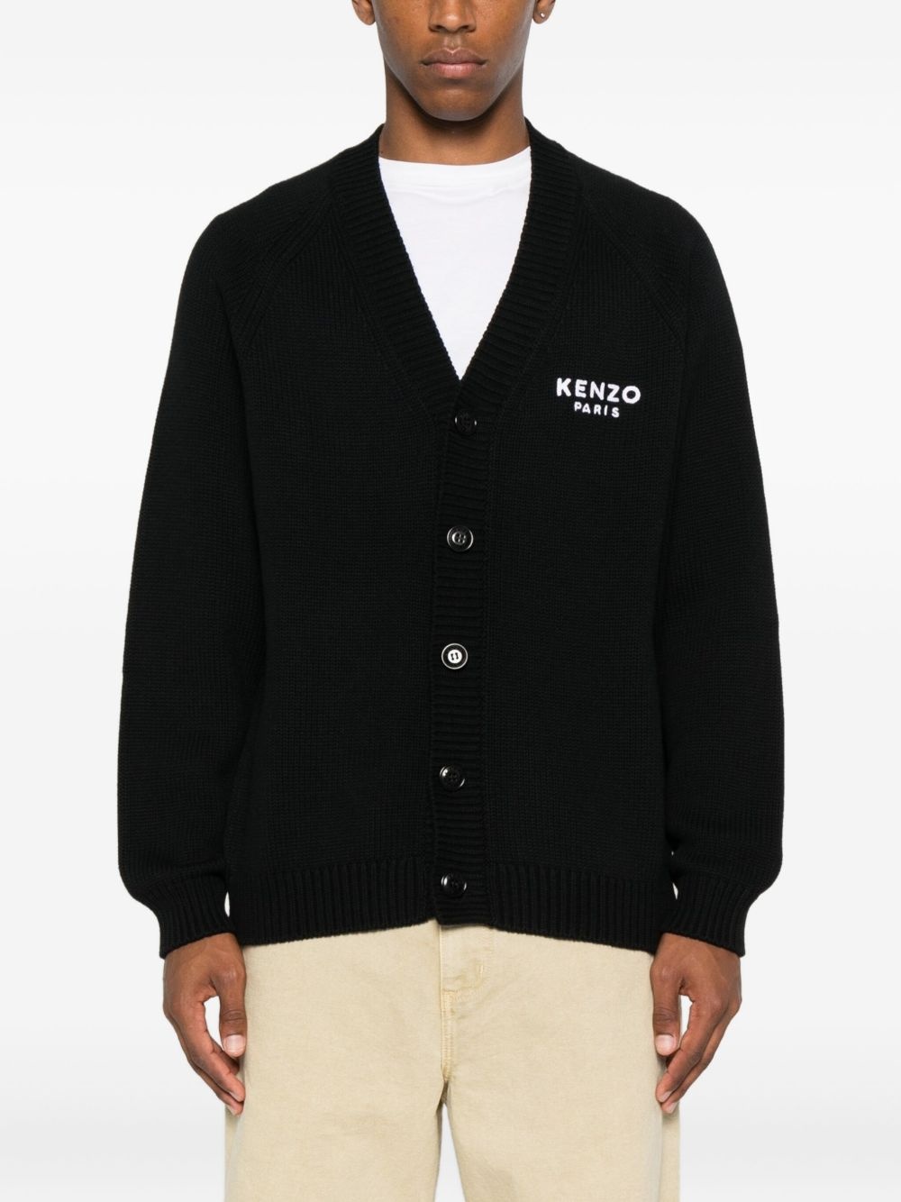 Boke-flower button-up cardigan - 3