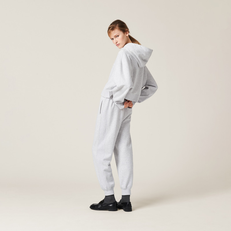 Embroidered cotton fleece hoodie 3