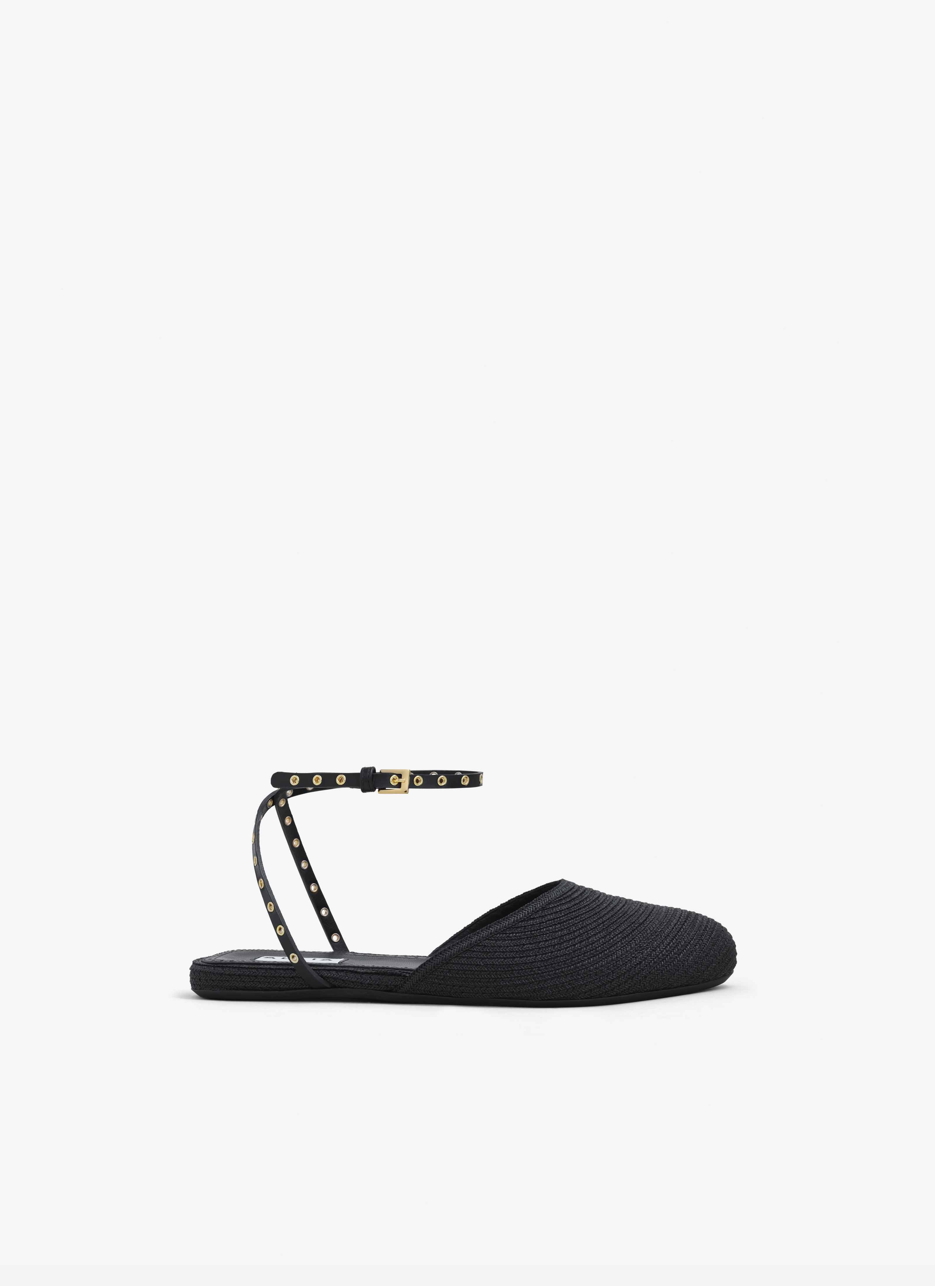 FLAT SANDALS IN PAPER STRAW - 1
