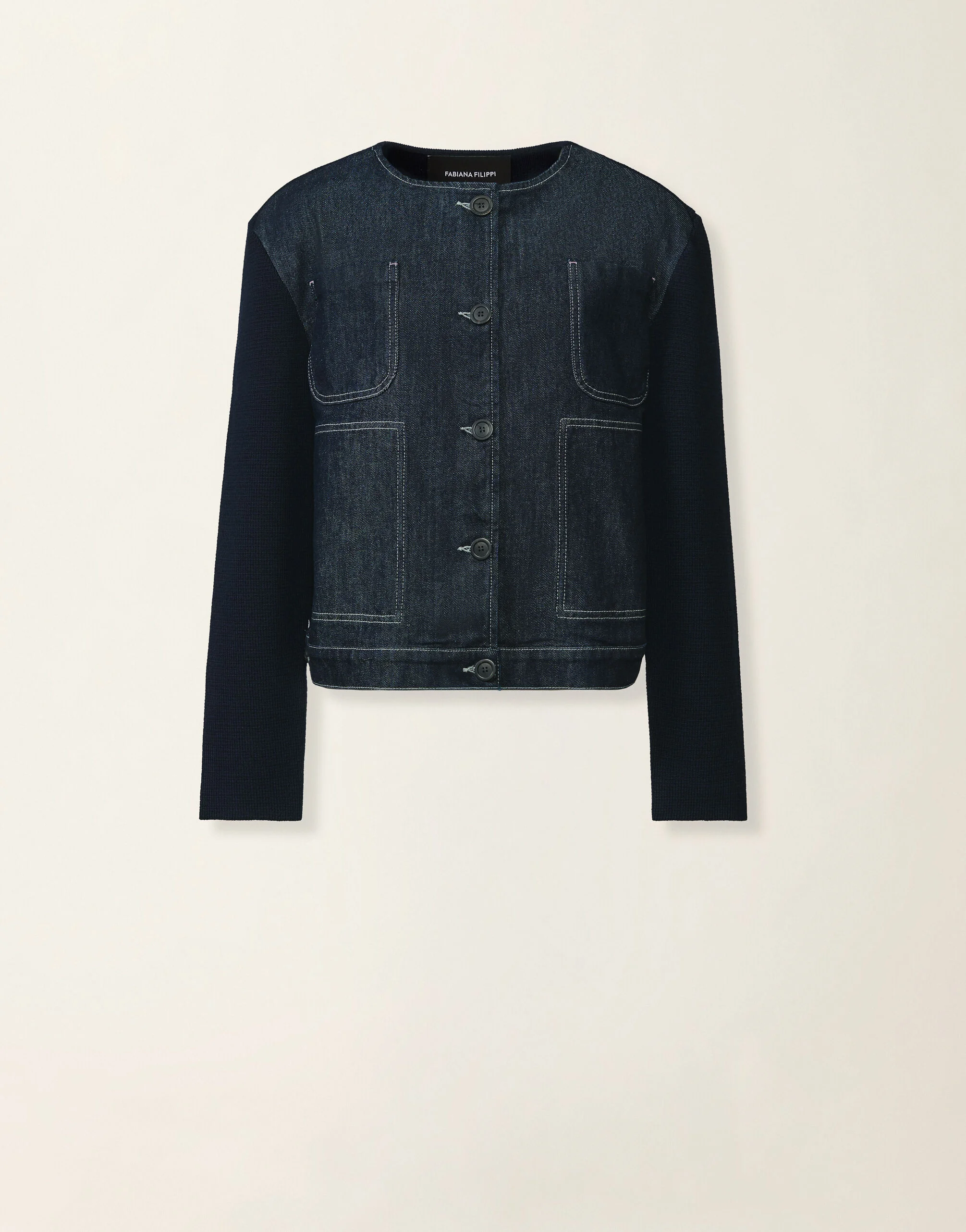 Denim and knit jacket - 1