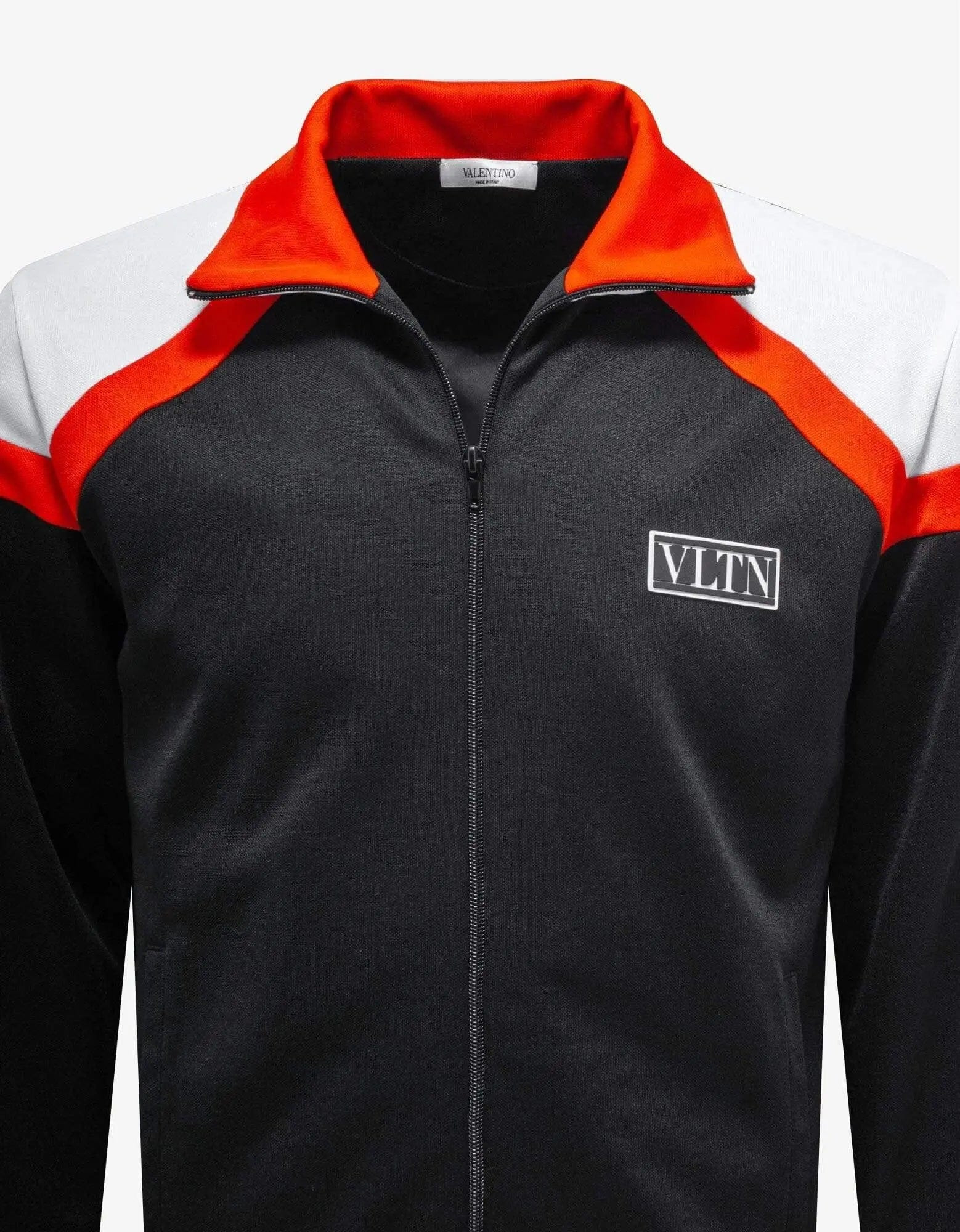 Valentino Black Track Jacket with Orange Stripes - 4