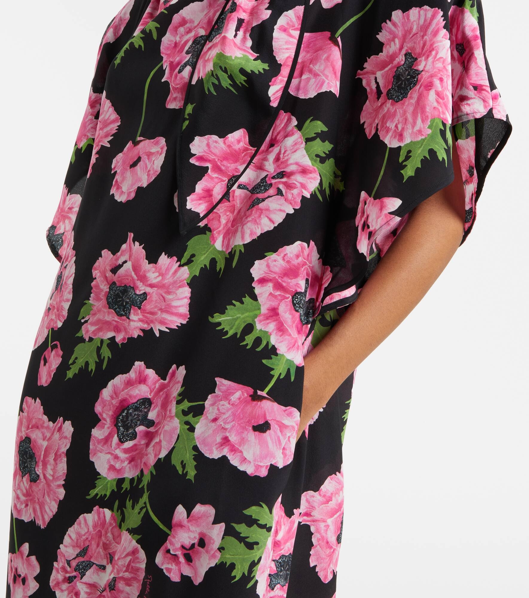 Floral printed silk maxi dress - 5