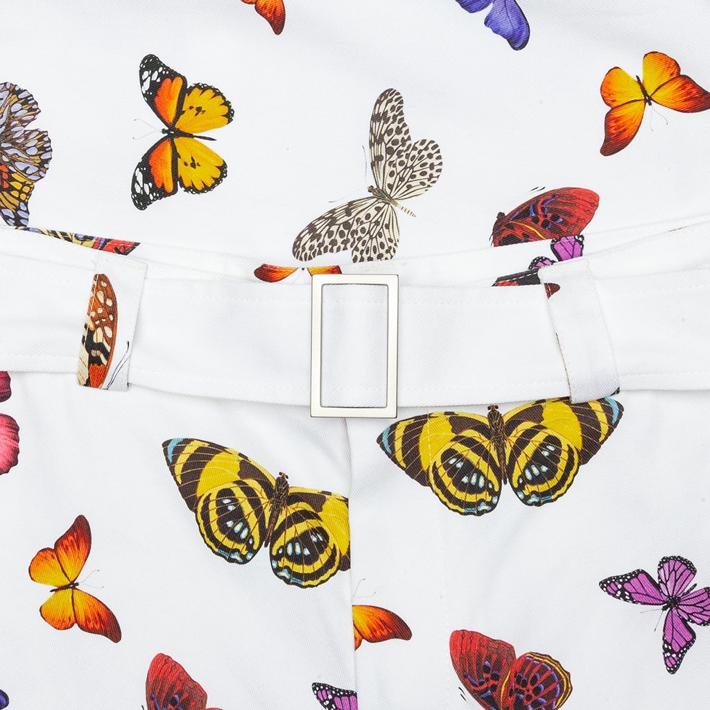 PALM ANGELS BUTTERFLY BUCKLES PANTS - WHITE/MULTI - 3