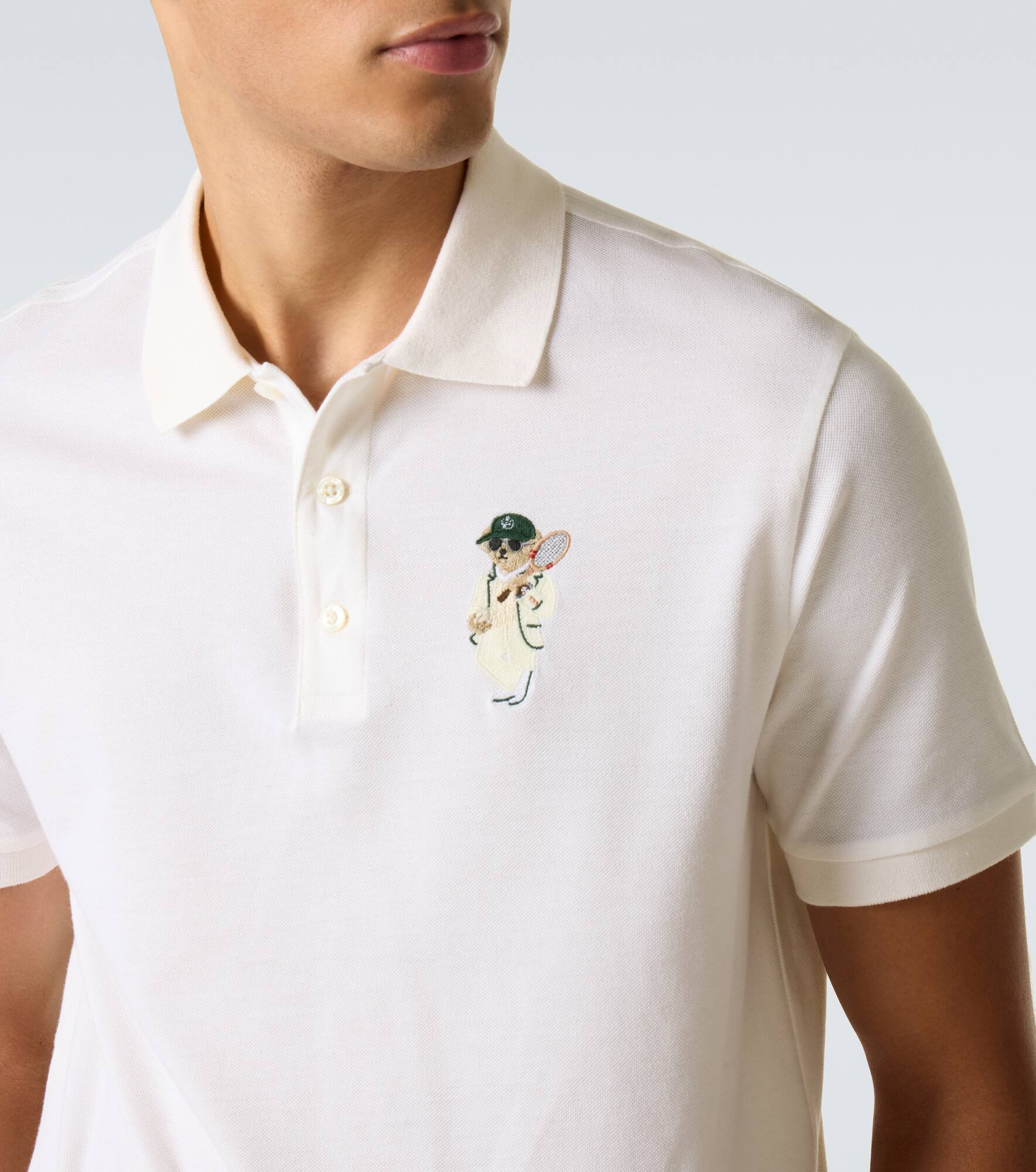 Polo Bear cotton and cashmere polo shirt - 6