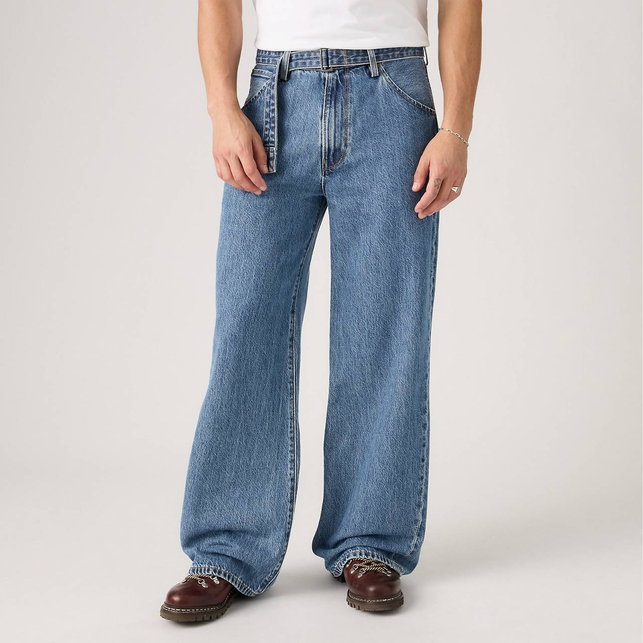 TWISTED BAGGY WIDE LEG MEN'S JEANS - 4