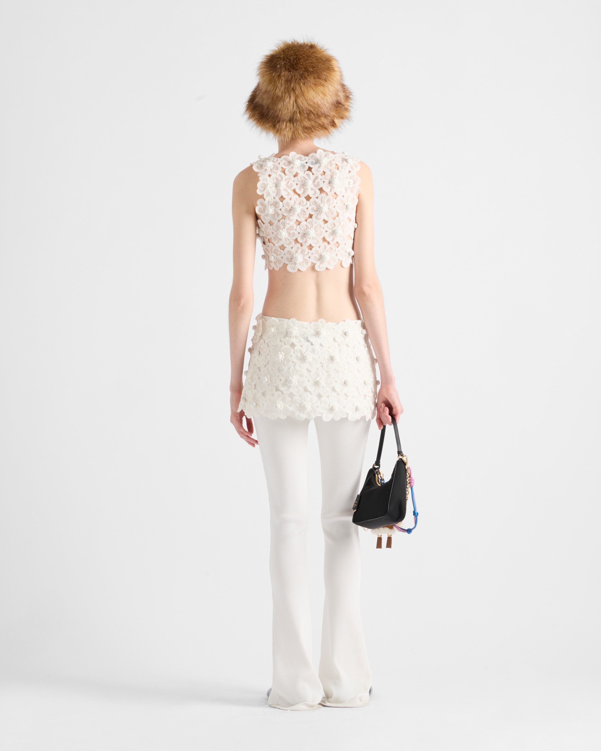 Floral guipure lace miniskirt - 5