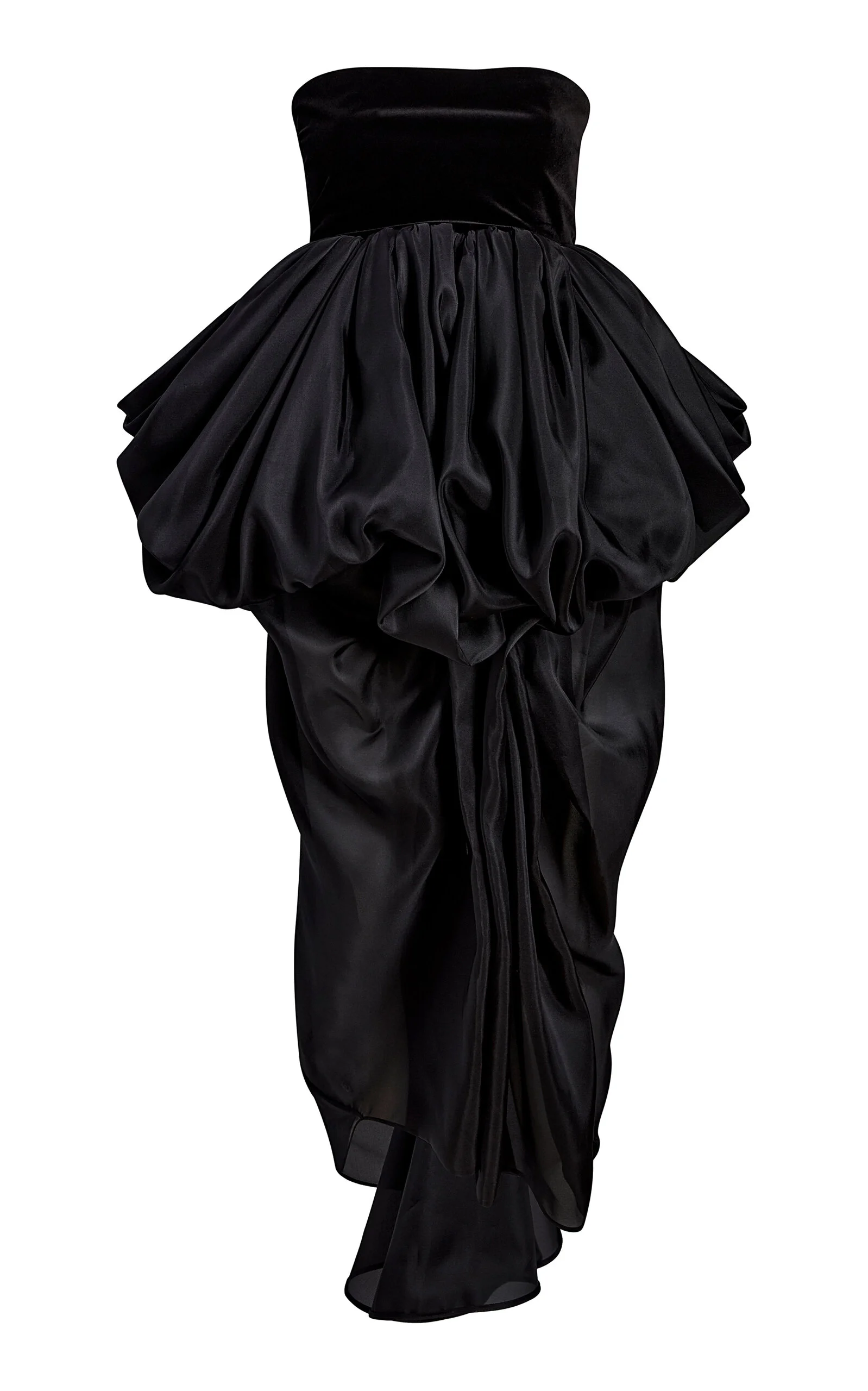 Bronte Ruffled Silk Organza Midi Dress black - 1