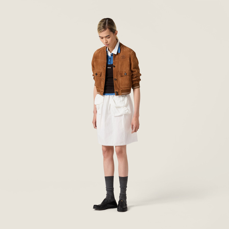 Miu Miu Suede blouson jacket outlook