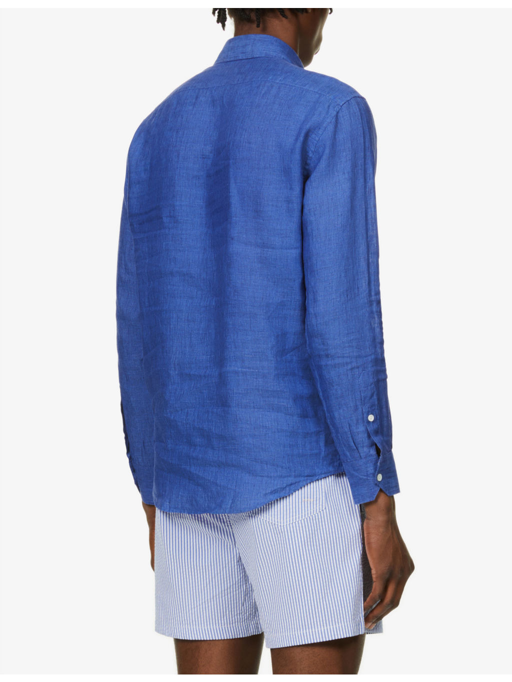 Antonio regular-fit cutaway-collar linen shirt - 4