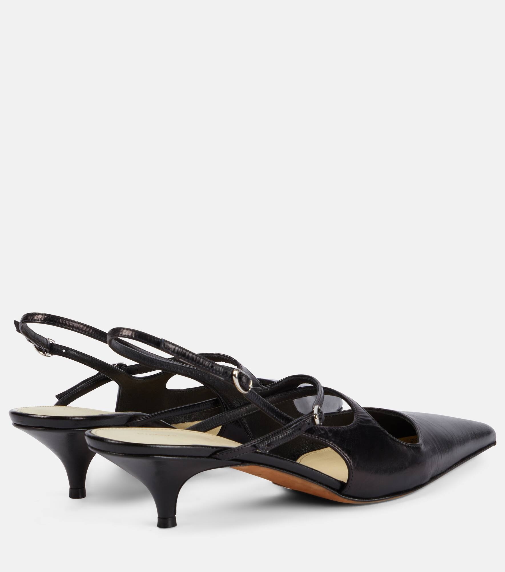 Slash leather slingback pumps - 2