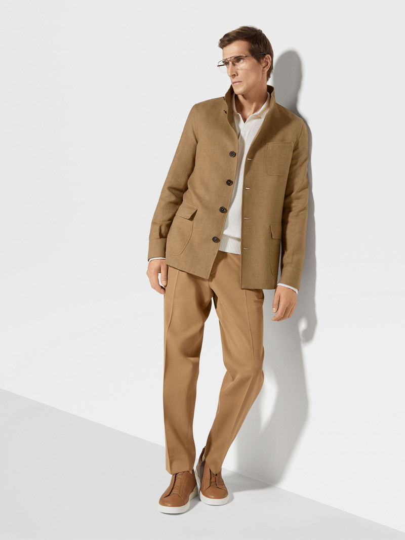 ZEGNA LINEN AND WOOL CHORE JACKET outlook